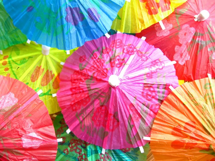 Colorful cocktail umbrellas