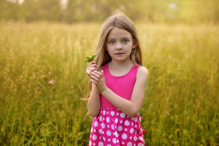 Little girl in a field