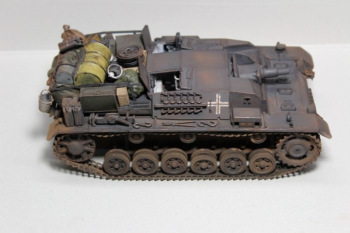 Model of a German SPG with attached equipment