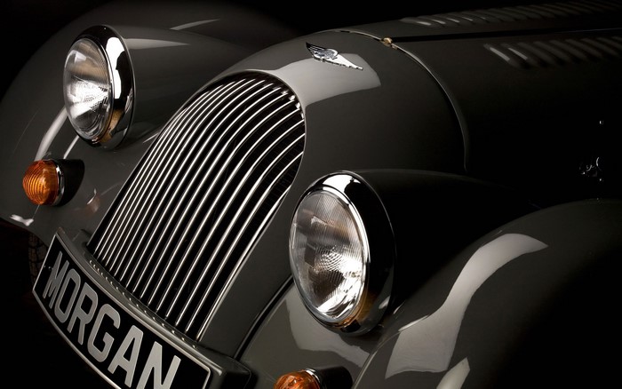 Morgan car front grille and headlights