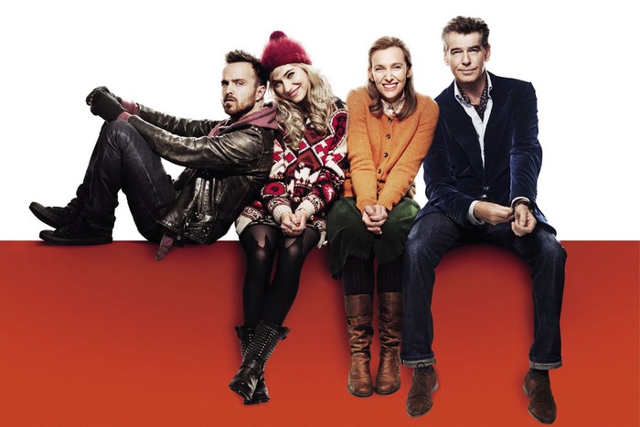Aaron Paul, Imogen Poots, Toni Collette, Pierce Brosnan in A Long Way Down