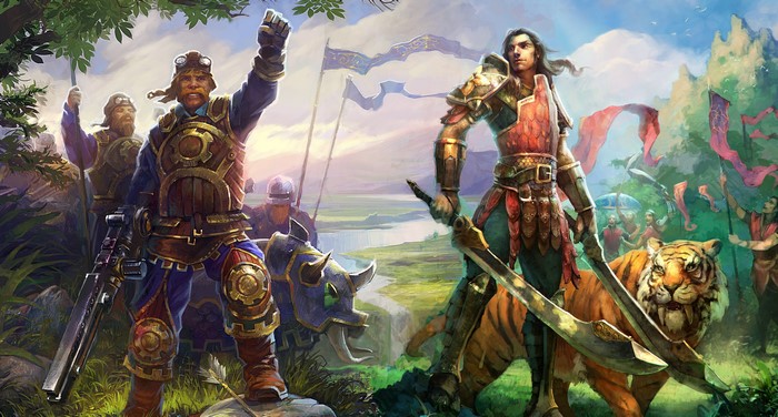 Warriors with Tigers and Rhino from Prime World
