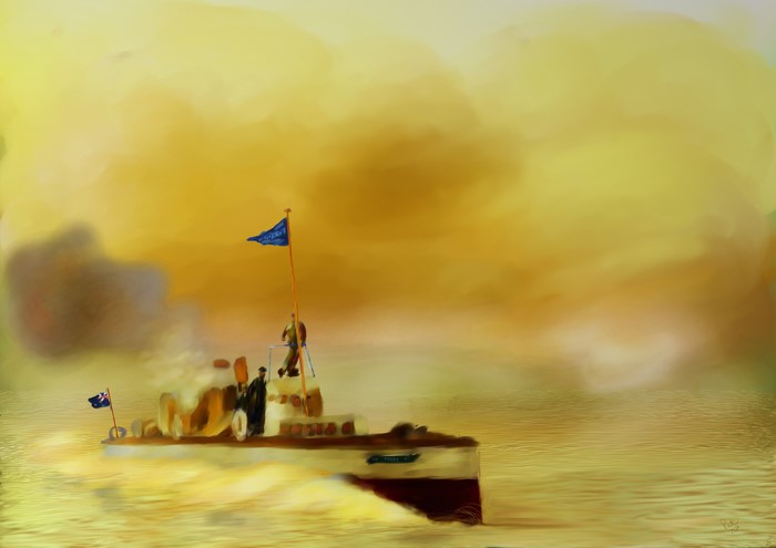 Turbinia Ship Painting Art