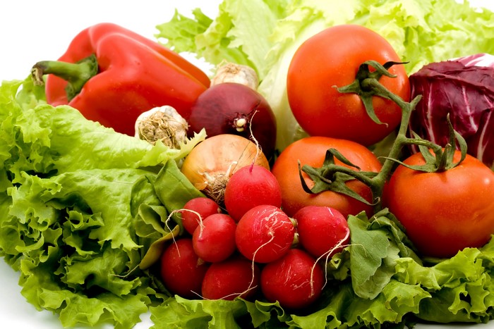4K Vegetables: Radishes, Bell Pepper, Tomatoes