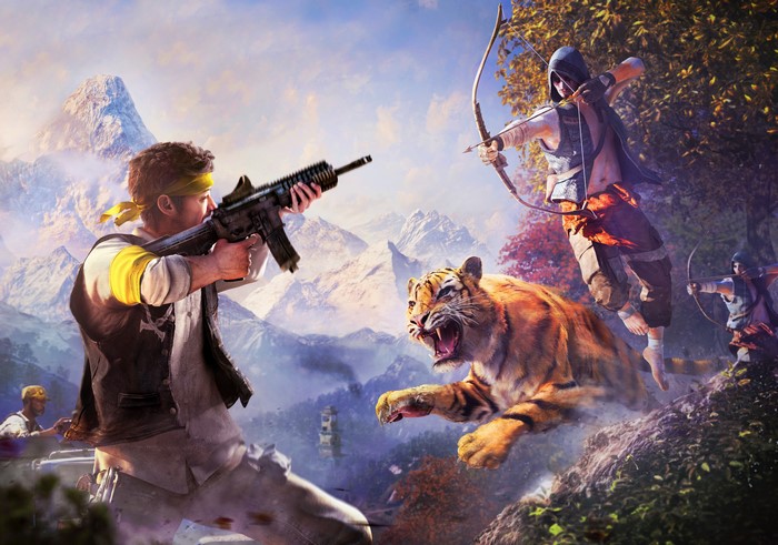 4K Far Cry 4 Men Tigers Archers