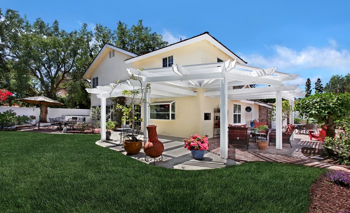 Backyard with Pergola and Lawn