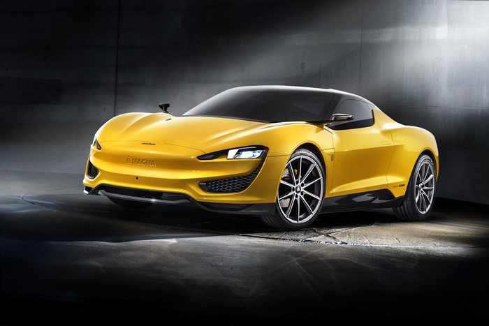 Yellow 2015 Magna Steyr MILA concept car