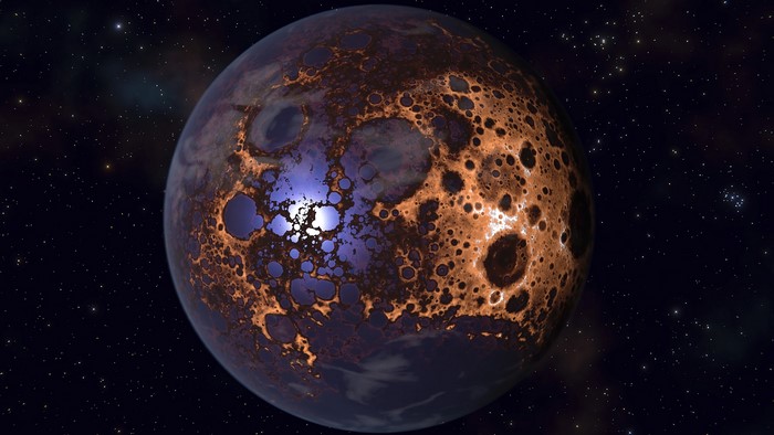 A fictional planet in space