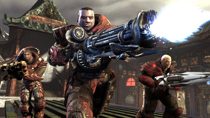 Unreal Tournament Warriors with Machine Guns and Armor