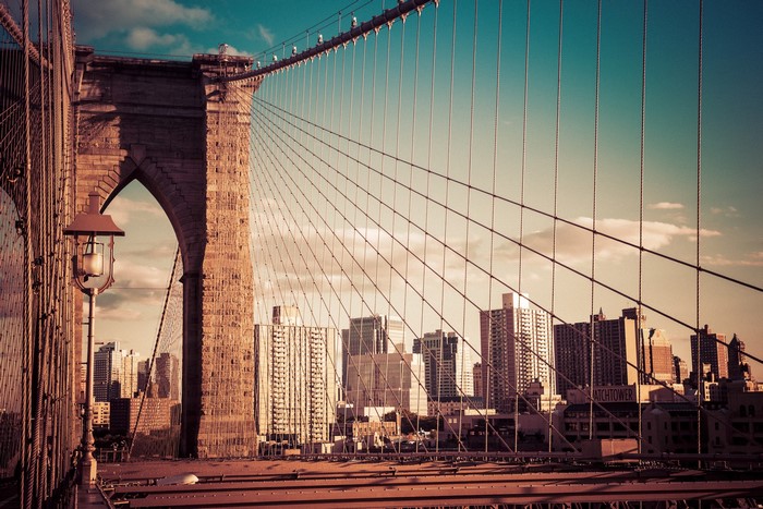 Brooklyn Bridge and New York City Skyline