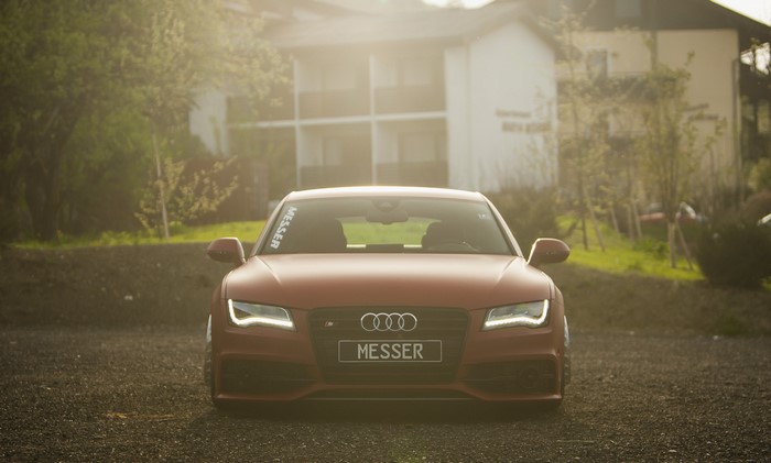 Red Audi A7 Messer Stance