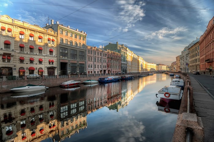 Moyka River Canal in St. Petersburg, Russia