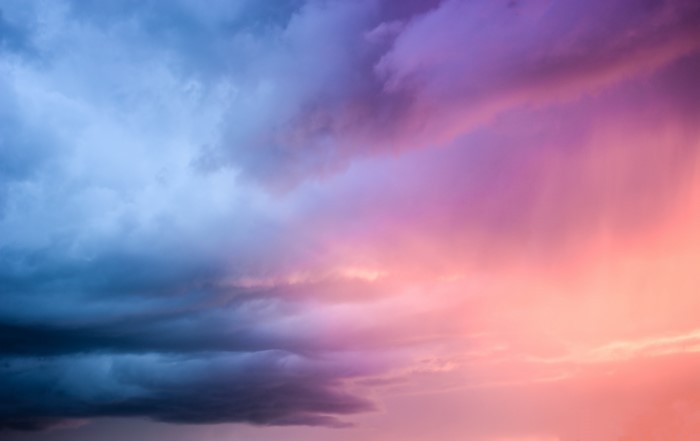 Sky with thunderclouds at sunset