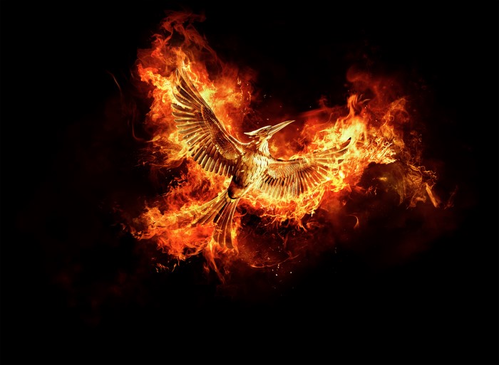 Mockingjay in Fiery 4K Flames