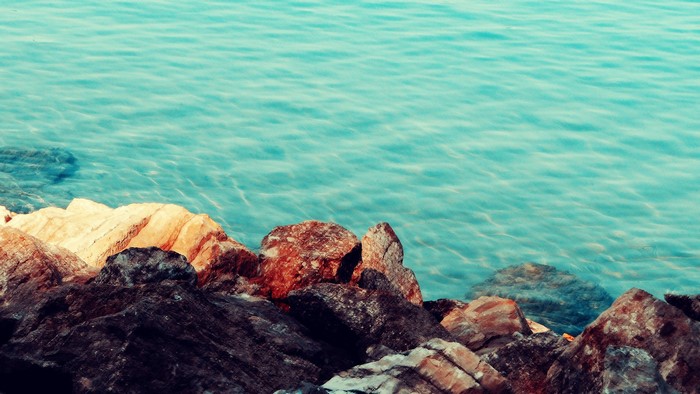 Sea and stones on the coast
