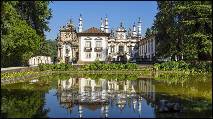 Palace and Pond in Vila Real, Portugal