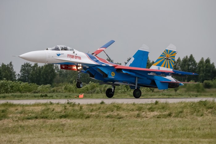 Russian Knights Sukhoi Su-27 taking off