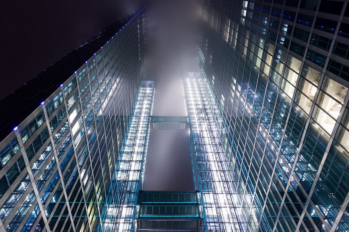 Skyscrapers in Frankfurt, Germany at Night