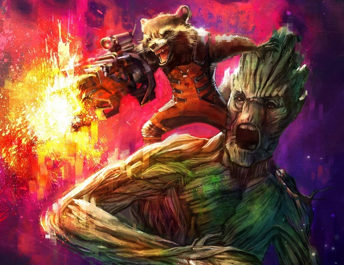 Rocket Raccoon and Groot from Guardians of the Galaxy