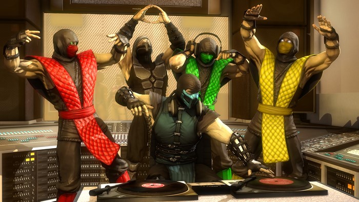 Mortal Kombat characters DJing