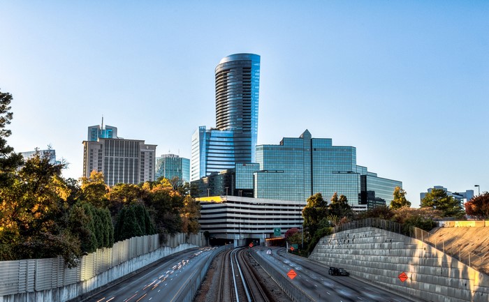 Atlanta Georgia USA Skyscrapers and Roads