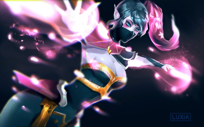 Templar Assassin Lanaya from DOTA 2 casting magic