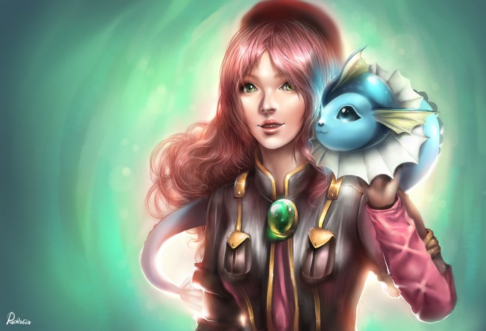 Girl with Vaporeon from Pocket Monster