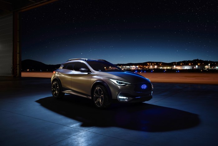 Infiniti QX30 concept car at night