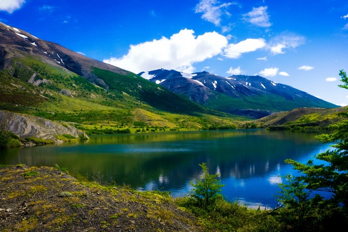 Patagonia, Argentina Mountains and Lake Scenery