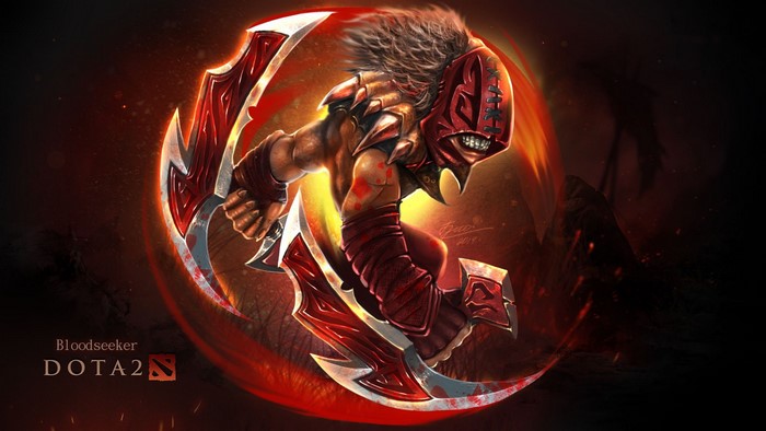 Bloodseeker from DOTA 2 with curved blades