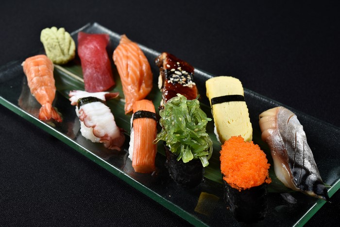 Assortment of Sushi on a Plate