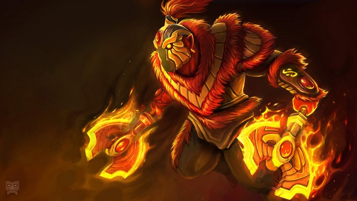 Ember Spirit from DOTA 2 with flaming axes