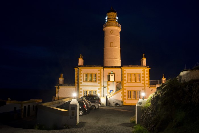 Corsewall Lighthouse, Scotland at Night