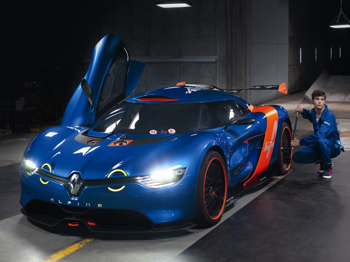 Alpine A110-50 Concept car with mechanic
