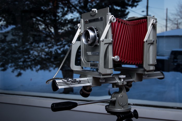 Graflex Graphic View large format camera on tripod