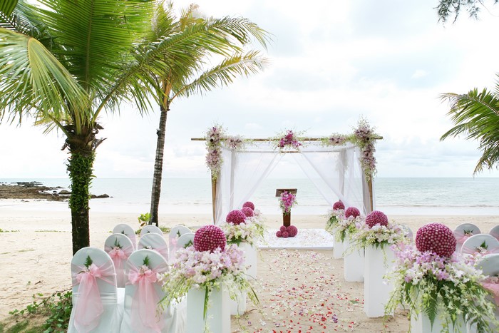Tropical Beach Wedding Ceremony Setup
