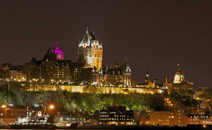 Fairmont Le Château Frontenac in Quebec City at Night