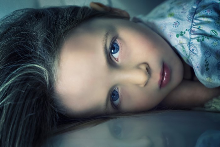Close-up of a young girl's face