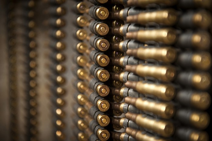 Close-up of ammunition belt