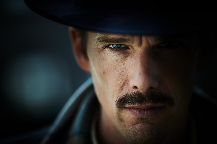 Ethan Hawke from Predestination wearing a hat
