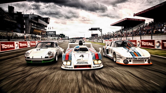 Porsche 935 Moby Dick race cars on track