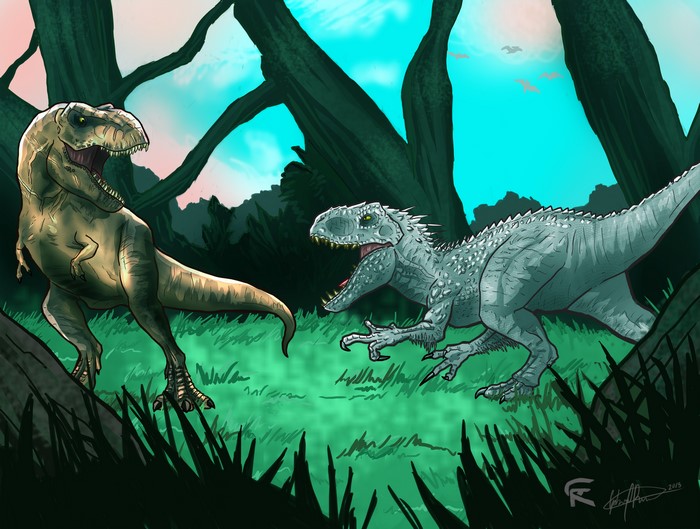 4K, 5K, 6K, 7K, Ancient animals, Dinosaurs, Painting Art, Tyrannosaurus ...