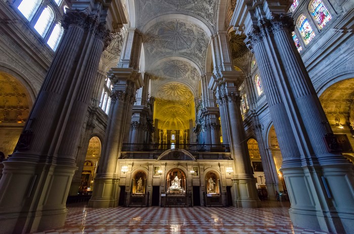 Interior of a grand cathedral in Spain