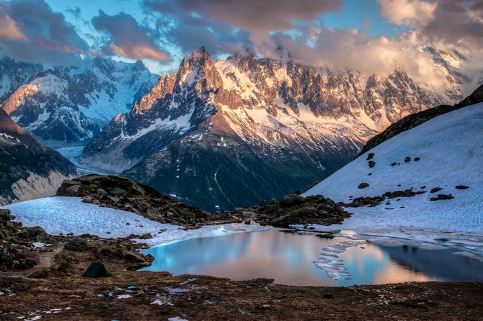 4K Chamonix Mountains Lake Scenery France