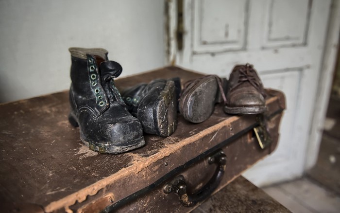 Old boots and suitcase