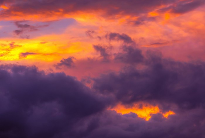Dramatic sunset sky with vibrant clouds