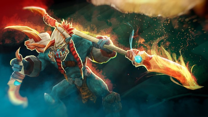 Huskar from DOTA 2 with a spear