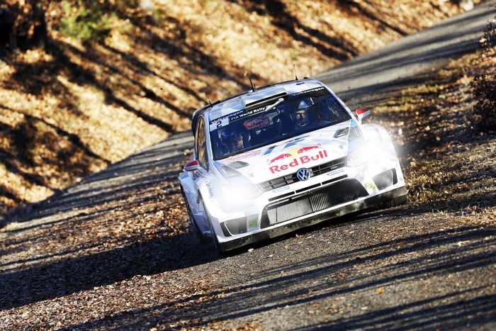 Volkswagen Polo WRC Rally Car on a Forest Road