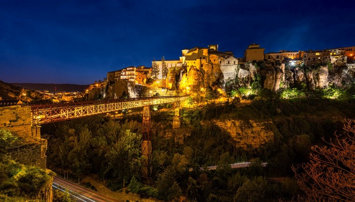 The Hanging Houses of Cuenca, Spain at Night