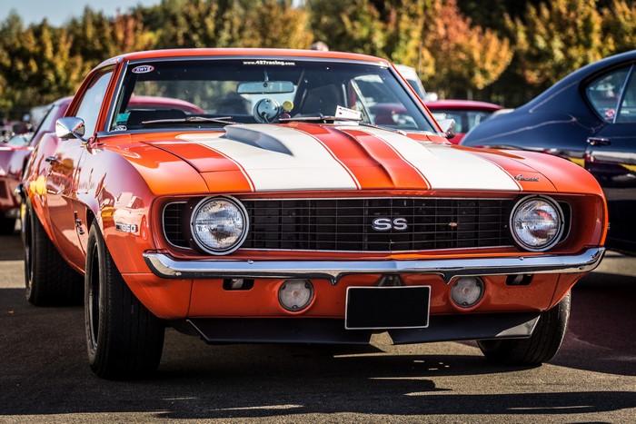 Orange 1969 Chevrolet Camaro SS 350 Muscle Car